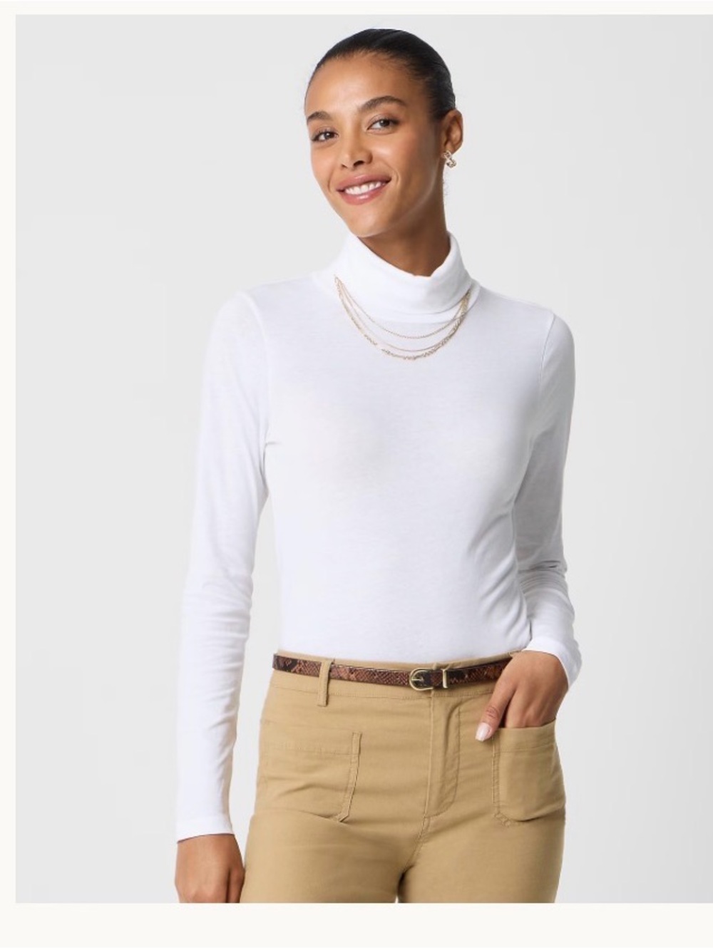 NWT- J.Crew White Turtle Neck 100% Cotton